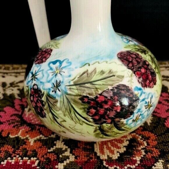 VTG Hand Painted Floral Pitcher Vase on the Cramer Mold MCM - Picture 6 of 10